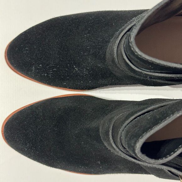 Kate Spade Polly Black Suede Buckle Strap Ankle Booties Boots Women’s Size 8M - Picture 13 of 16
